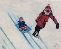 EllenCowie-Trudging-in-Snow-8x10in-oil2025